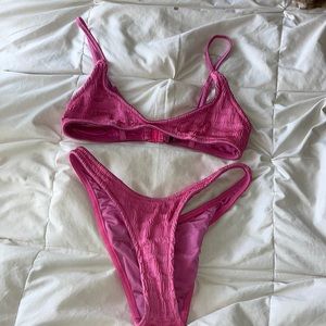 Pink triangl swimsuit